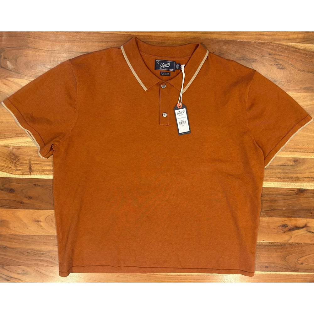 Grayers Clothiers Mens XXL Copper Orange Cotton Viscose Knit Polo Shirt NWT